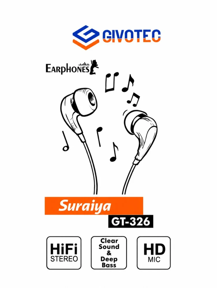 GIVOTEC Suraiya GT-326 Wired Earphones with HD Mic